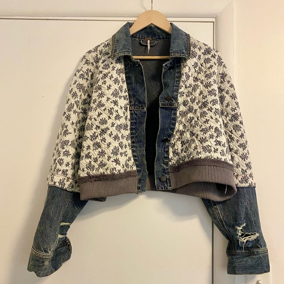Free people Ditsy Denim Jacket XS - Picture 8 of 8